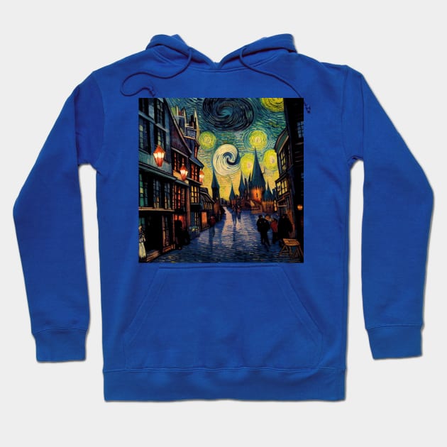 Starry Night in Diagon Alley Hoodie by Grassroots Green